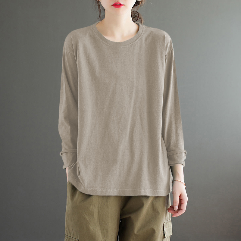 宽松圆领长袖叠穿大码女装内搭