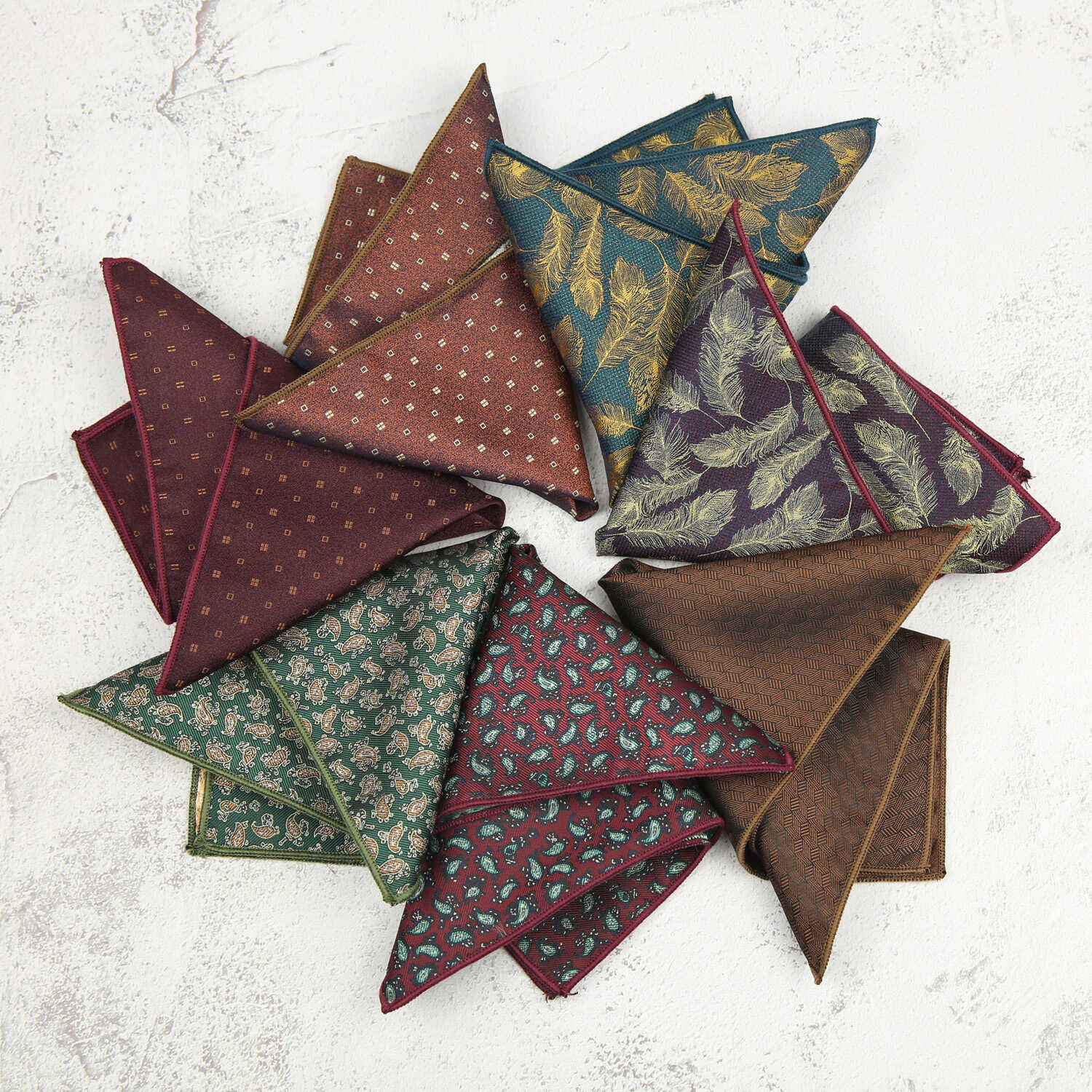 休闲碎花西服口袋巾羽毛绅士风