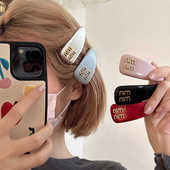 高皮质字母BB夹网红侧边刘海夹百搭顶夹ins风MinMin甜酷发夹发饰