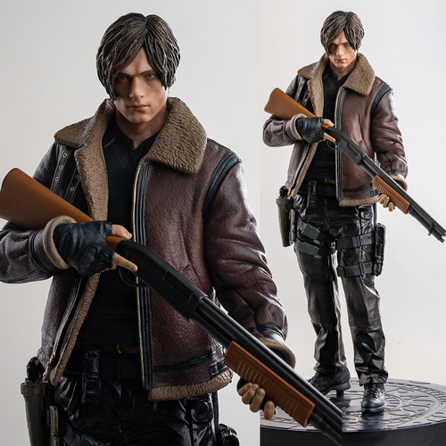 生化危机皮衣里昂手办游戏模型