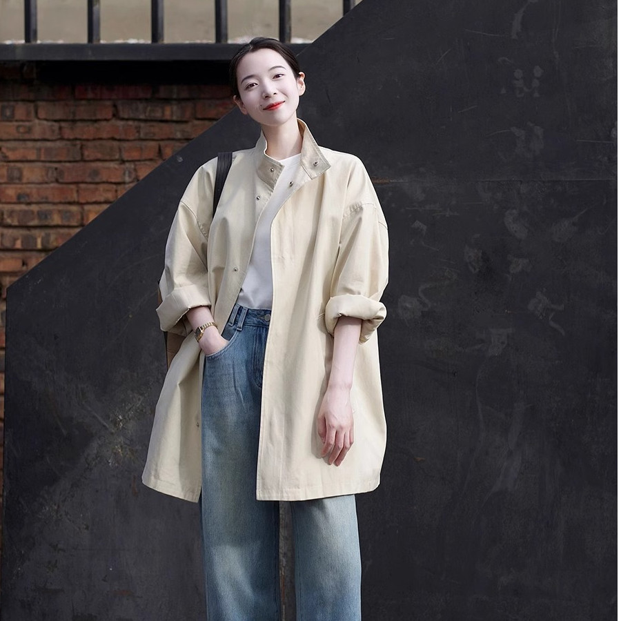 日系风衣2025春秋新款小个子高级感超好看韩系流行休闲外套女大衣,女装/女士精品,风衣,淘宝优惠券,粉丝福利购,淘宝优惠卷