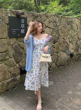 夏季女士高级感碎花连衣裙矮小个