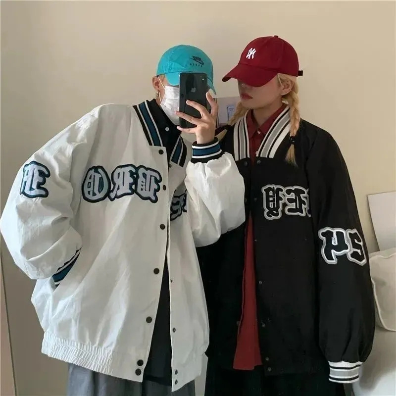 2025春秋季美式工装夹克衫高街飞行员刺绣棒球领薄款拉链开衫外套