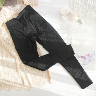 秋冬款女士加绒保暖裤纯色净版胖MM中高腰打底双层光滑面料