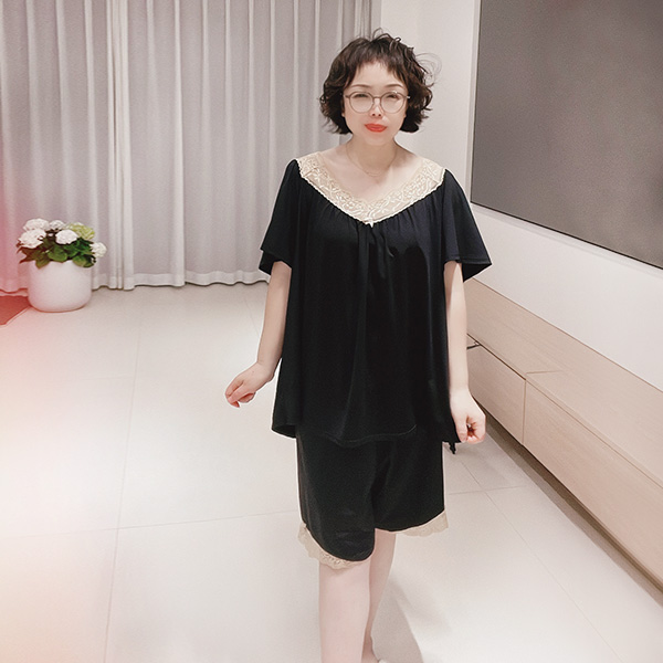 牛奶丝五分裤性感200斤胖mm睡衣