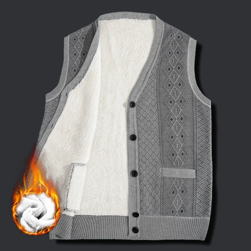 Зимний жилет, удерживающий тепло трикотажный кардиган, для среднего возраста