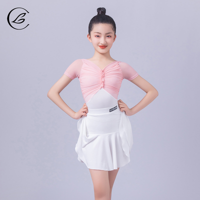乐雅池2025春夏新款女童拉丁舞服少儿练功服集训服LS24156