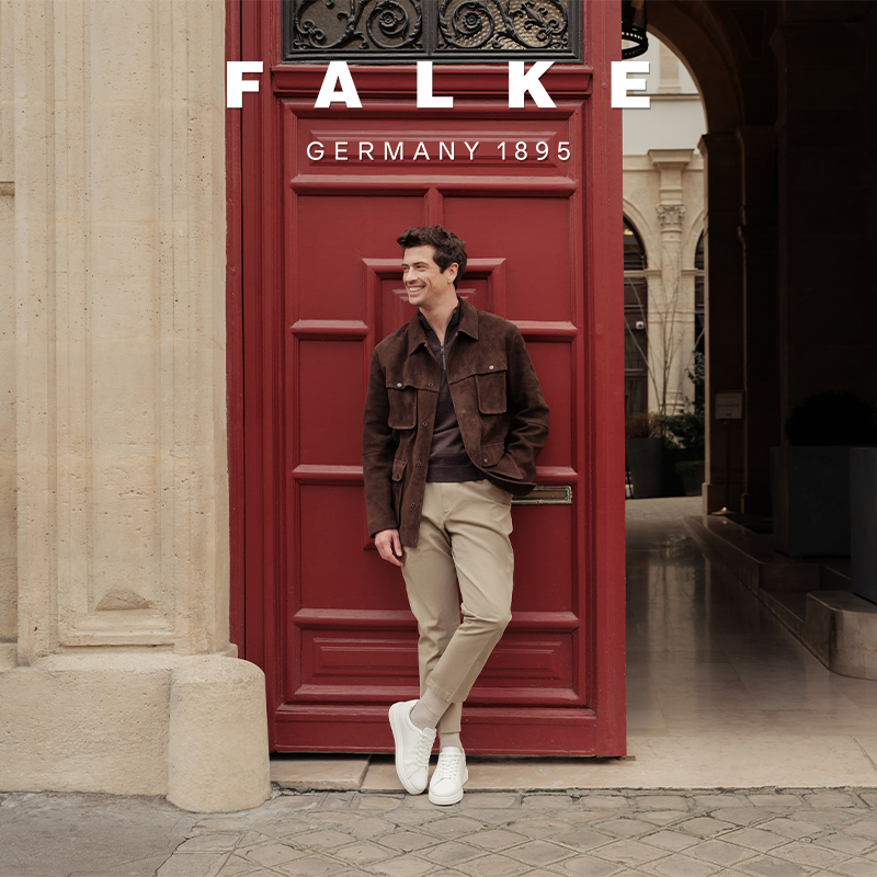 FALKE德国条纹棉袜时尚商务袜子