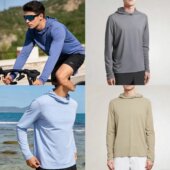 春夏情侣连帽速干衣原纱防晒轻薄套头连帽衫 凉感透气运动休闲上衣