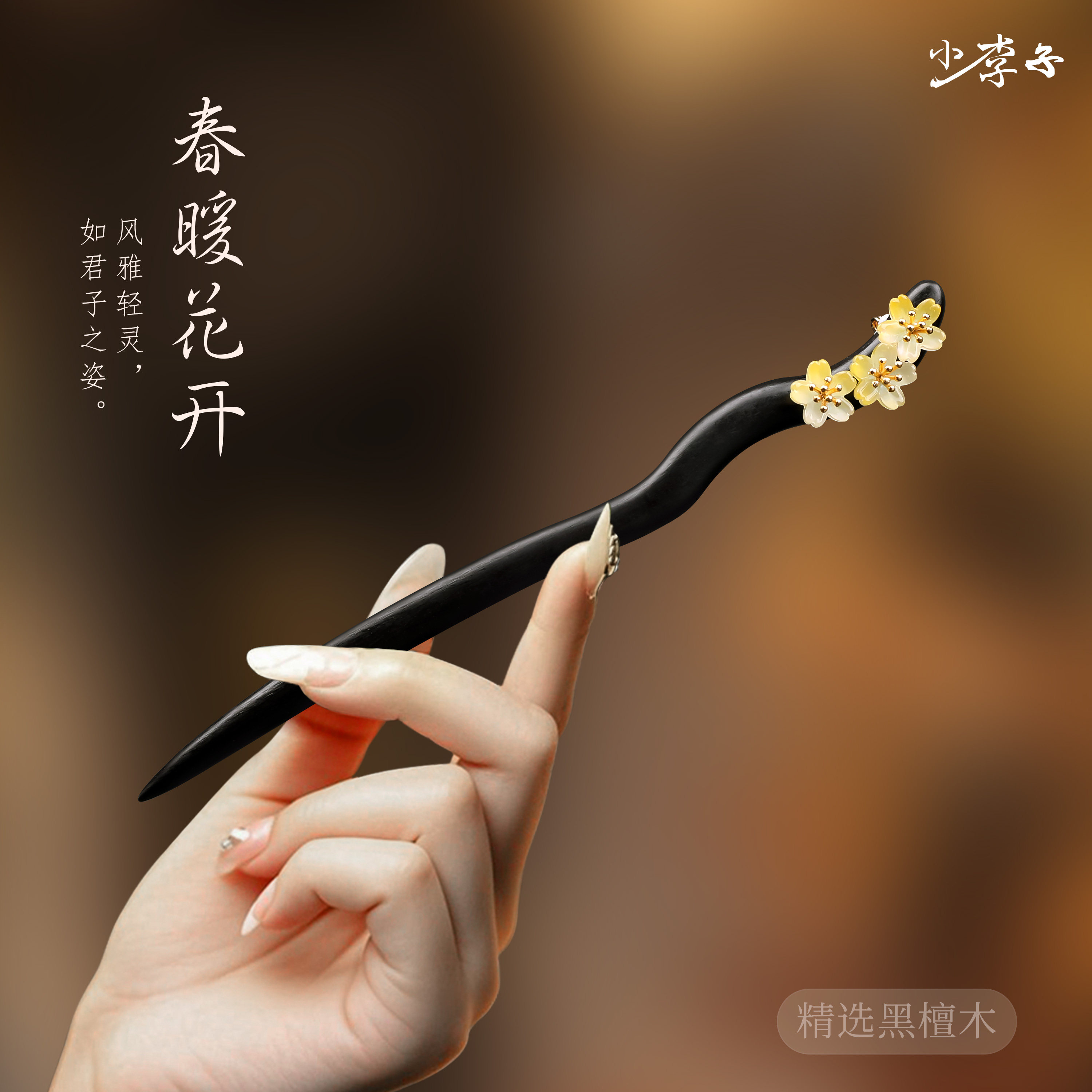 黑檀木发簪女高级感古风新中式簪子桃花木簪七夕送女友礼物简约,饰品/流行首饰/时尚饰品新,发饰,淘宝优惠券,粉丝福利购,淘宝优惠卷