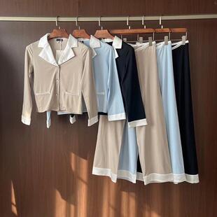 莫代尔加棉混纺柔软舒适家居服女士可外穿便服秋冬长袖长裤套装