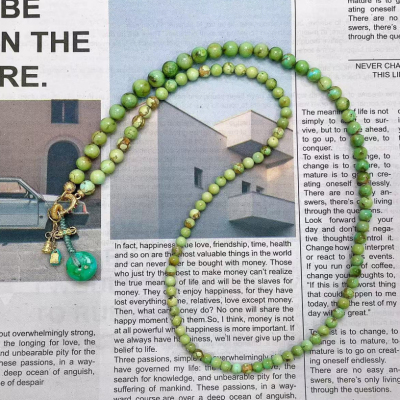 【慕斯格瑞】绿松石圆珠平安扣塔链件JY0110806014