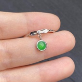 设计款 慕斯格瑞 冰种阳绿翡翠戒指JY0250204005