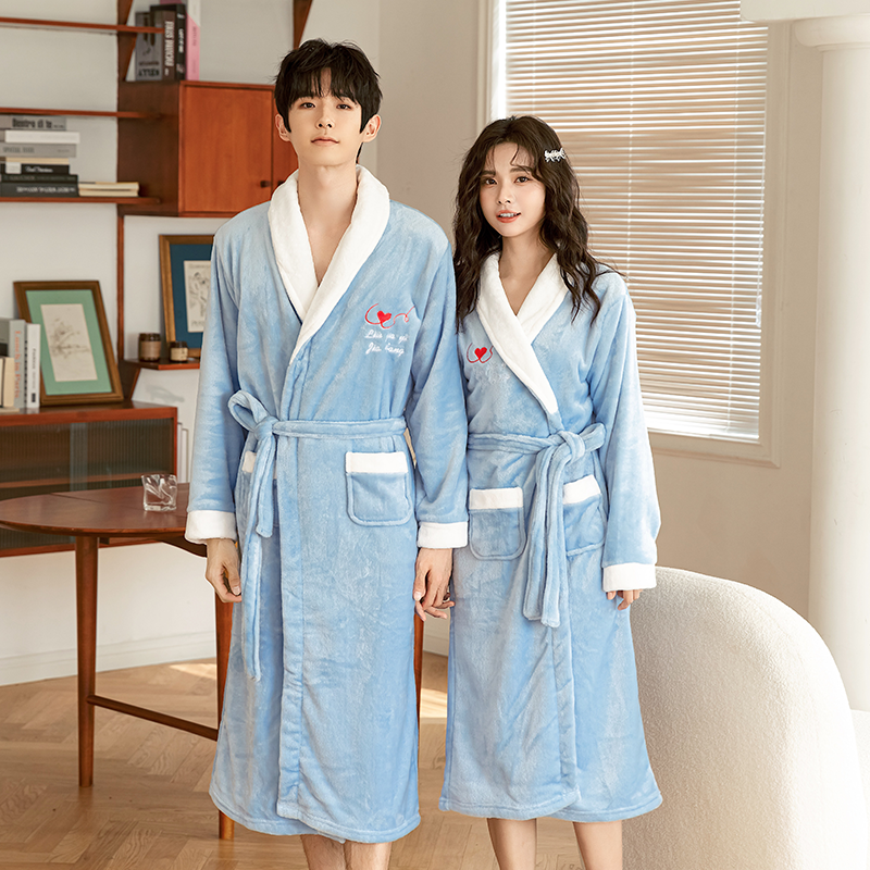 法兰绒男士睡袍女士情侣睡衣秋冬季珊瑚绒浴袍式加厚保暖长款居家,女士内衣/男士内衣/家居服,睡袍/浴袍,淘宝优惠券,粉丝福利购,淘宝优惠卷