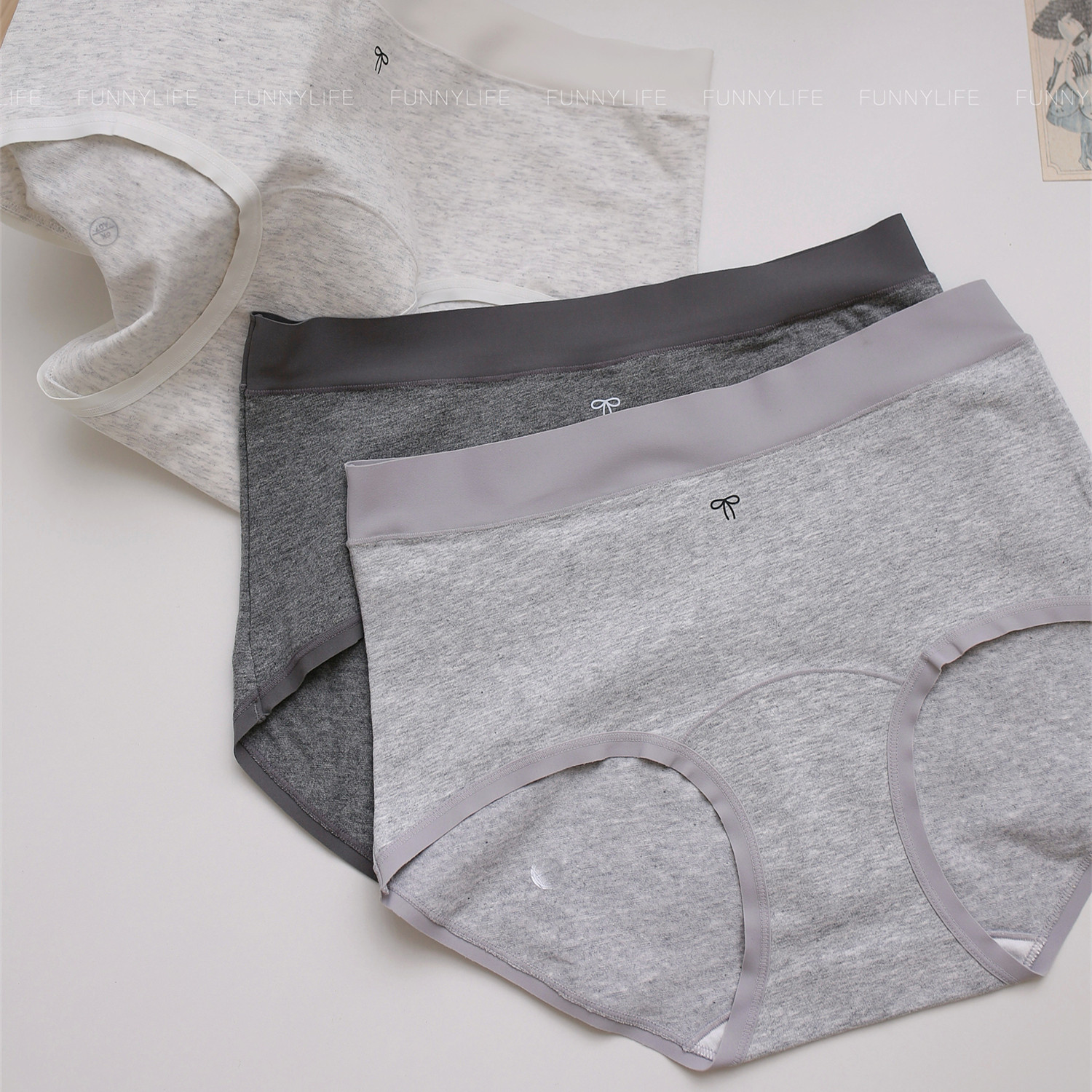 格雷系简约加长裆中腰纯棉三角裤亲肤透气女士内裤灰色包臀不夹,女士内衣/男士内衣/家居服,女三角裤,淘宝优惠券,粉丝福利购,淘宝优惠卷
