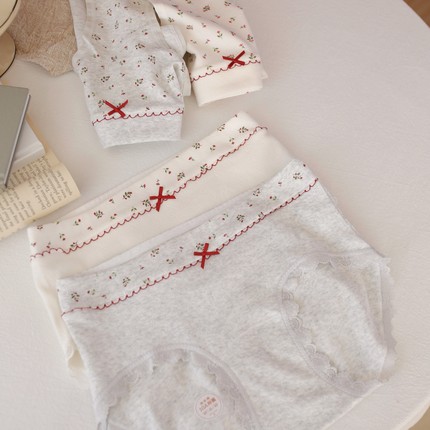 碎花婴儿棉中腰包臀舒适纯棉女三角裤透气高弹不夹PP 10A抑菌内裤