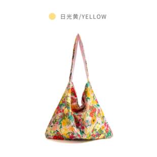 【全球购】时尚工作室田园温柔风格花包女士慵懒风格肩袋大容量通