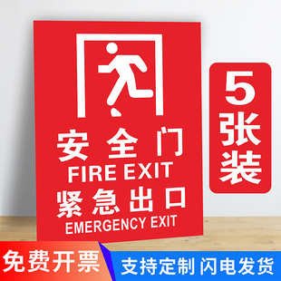 消防安全逃生门标识贴紧急出口请勿阻塞提示牌疏散逃生通道指示牌应急安全门标识牌应急逃生窗口标识贴纸定制