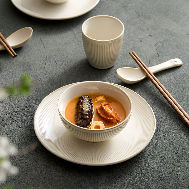 米黄餐具套装家用碗勺盘子组合创意酒店餐厅会所一人食五件套摆台,餐饮具,泡面碗,淘宝优惠券,粉丝福利购,淘宝优惠卷