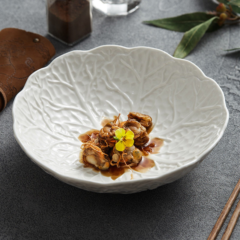 陶瓷白菜面碗汤碗家用高级感不规则沙拉碗甜品碗酒店餐具2022新款,餐饮具,泡面碗,淘宝优惠券,粉丝福利购,淘宝优惠卷