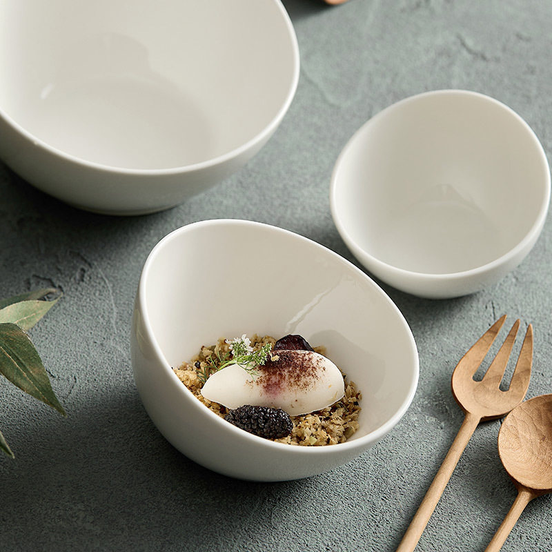 陶瓷碗家用面碗水果沙拉碗高级感白色斜口碗甜品碗火锅蘸料碗商用,餐饮具,泡面碗,淘宝优惠券,粉丝福利购,淘宝优惠卷