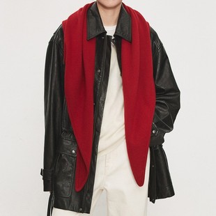 质感型格 一巾多搭 TH～ROW结型三角围巾 天丝羊毛混纺