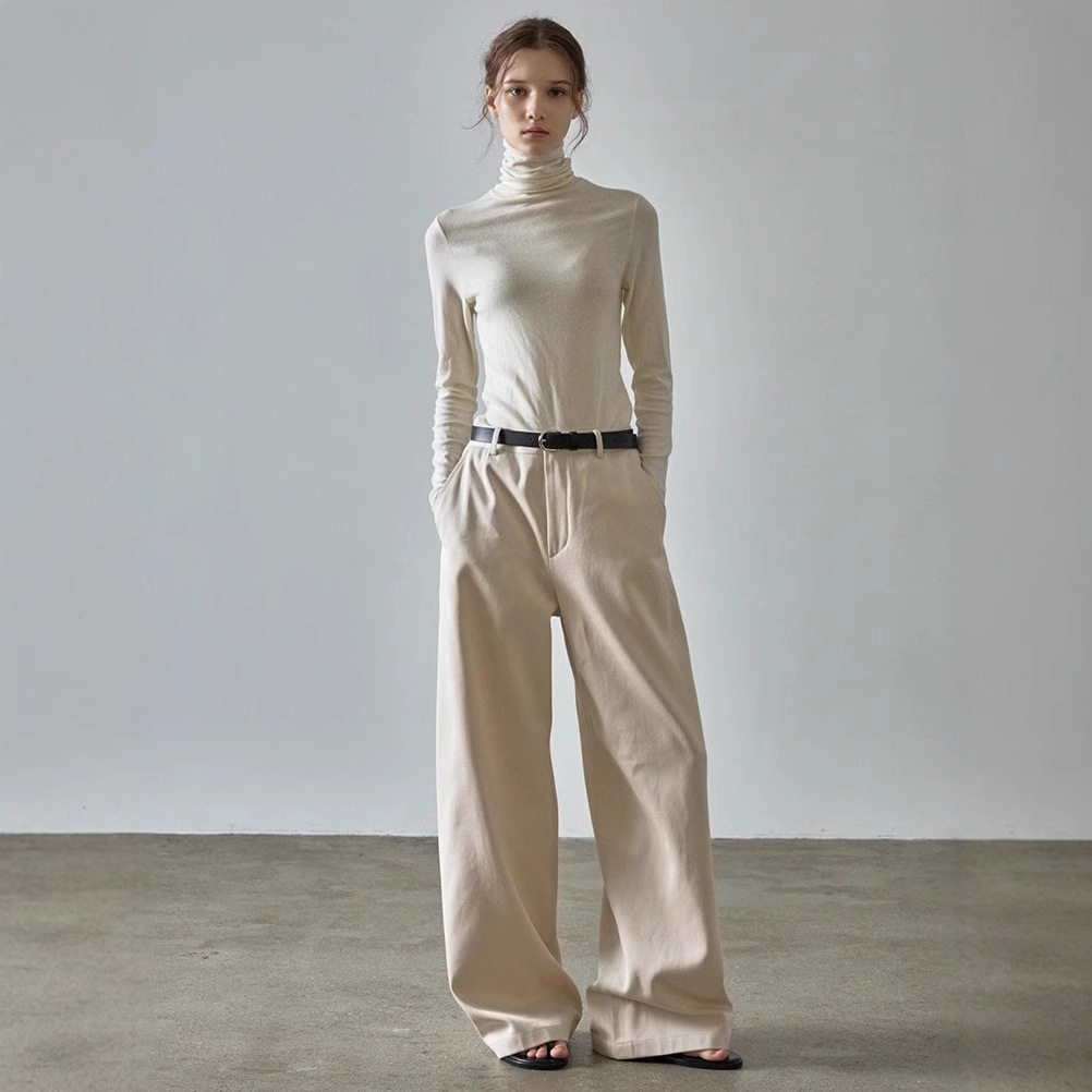 FACADE PATTERN休闲裤女2025春秋新款高腰显瘦阔腿裤显瘦直筒裤子