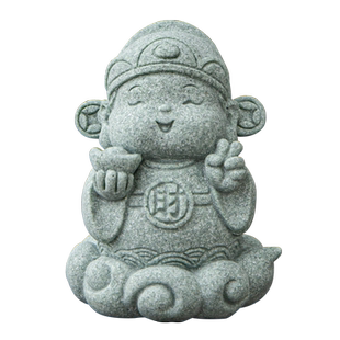 宇轩茶宠青砂石逍遥小神仙财神摆件中式茶盘摆放假山鱼缸造景精品