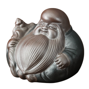 宇轩 紫砂迷你寿星公南极仙翁长寿仙中式书房书桌盆栽盆景小摆件