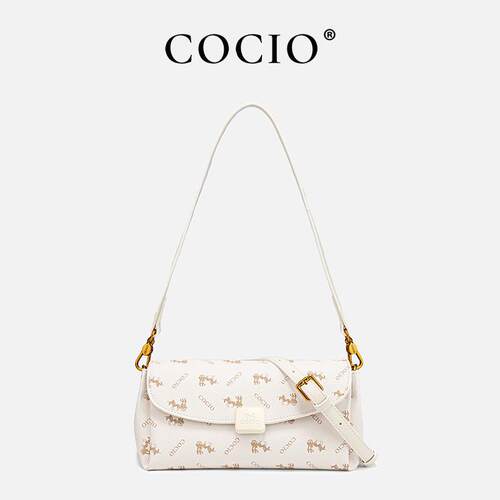 COCIO原创设计轻奢手提小方包新款老花字母腋下单肩包包高级挎包