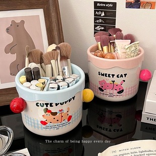 化妆刷收纳筒分格式梳妆台化妆品收纳盒口红眼影刷置物架桌面笔筒