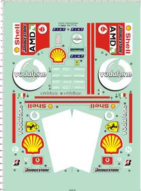 64216 1/8 F2004 法拉利一级方程式赛车水贴纸不干胶