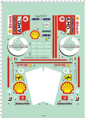 64216 1/8 F2004 法拉利一级方程式赛车水贴纸不干胶