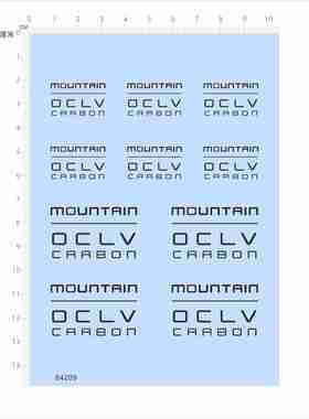 84209整版亮银水贴 mountain oclv carbon 英文字母模型现货