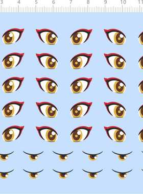 73544整版胶 猴子 云 眼睛 模型水贴纸