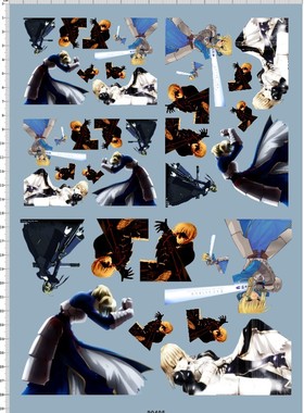 90405 整版胶 Fate Zero 魔术师 痛车去底水贴 A4纸 现货