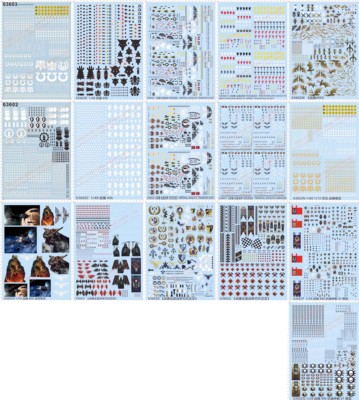 63602 63603tank战棋40K全面战争巴托尼亚战棋骷髅头狼鹰爪水贴纸