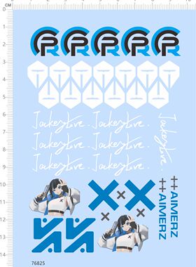 76825整版水贴 PR 卡通女 X 鼠标贴 aimerz 模型定制打印2312