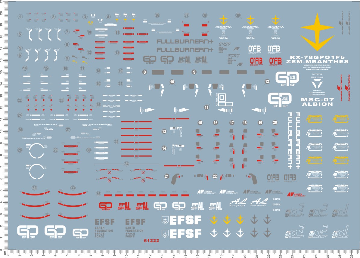 61222-B2002 PG RX-78 GP01FB GP01 FB gd试作1号机宇宙型水贴2-封面