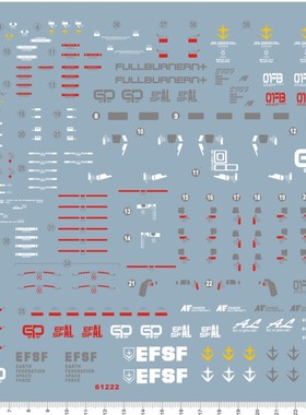 61222-B2002 PG RX-78 GP01FB GP01 FB gd试作1号机宇宙型水贴2