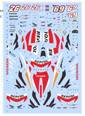 85042 REPSOL RC211V'06 摩托车模型水贴纸可撕膜不干胶现货