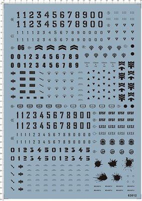 63012-整版B2401 PG F2 Zaku 吉翁F2扎古 连邦扎古F2gd水贴纸现货