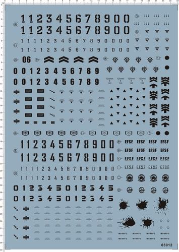 63012-整版B2401 PG F2 Zaku 吉翁F2扎古 连邦扎古F2gd水贴纸现货