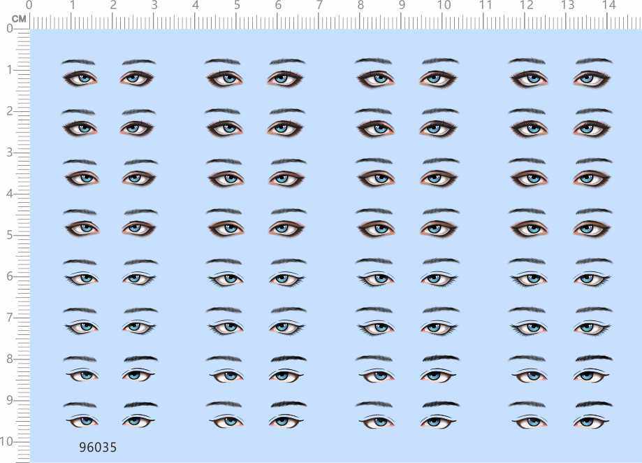 96035整版胶1/4娃娃手办公仔粘土人偶2b穹妹圣姨眼睛水贴纸标签a6
