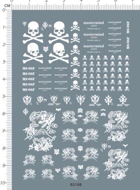 63198暗黑HG渣古MS-06F扎古2 ZAKU Ⅱ量产型骷髅龙gd模型水贴纸