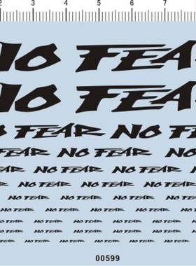00599-609# No Fearx 模型车水贴纸