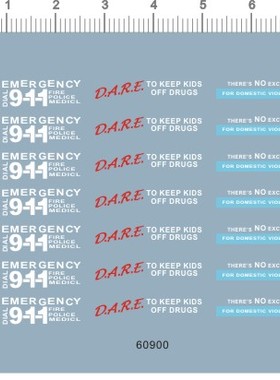 60900-  emergency dial 911 fire police medicl dare 水贴1