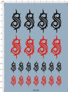 63724-12507 LOGO S 绳子绳索活结打结模型水贴纸