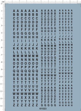 61523-A5603  arial 英文字母模型水贴1