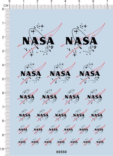 00550-401#美国国家航空航天局NASA模型车水贴纸